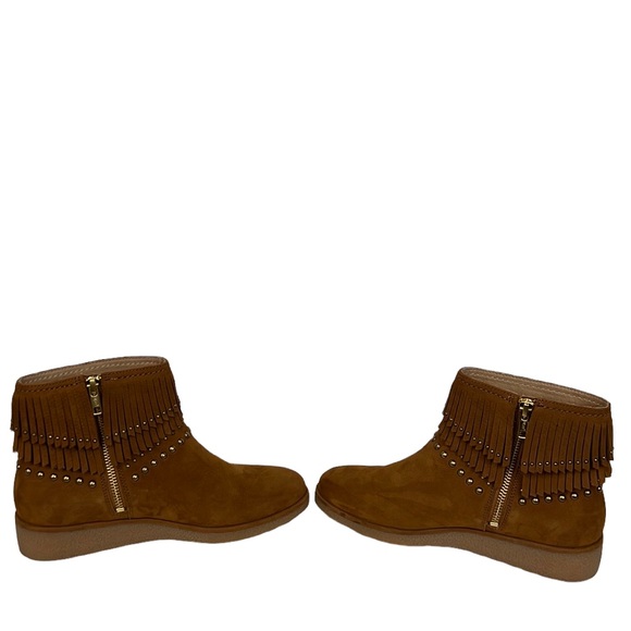 UGGS Ariane Chestnut Nubuck Studded, Fringe, Western Ankle Booties 7 - Picture 3 of 16